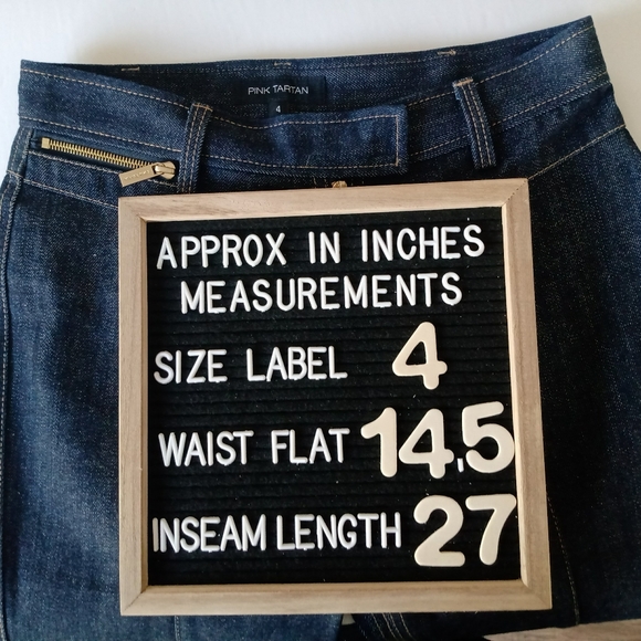 NWOT PINK TARTAN Womens Dark Flare Jeans Size 4 - Picture 10 of 10